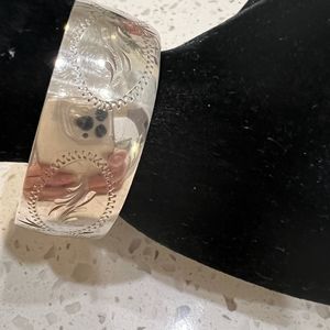 Vintage Solid Sterling Silver Carved Bracelet